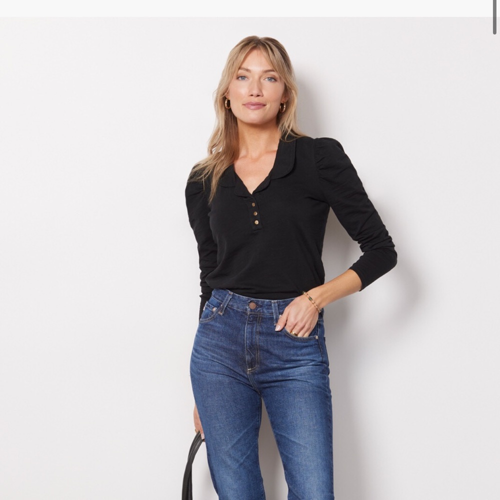 Nation LTD Pilar Black Long Sleeve Top